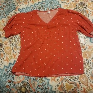 Old Navy red polka dot shirt
